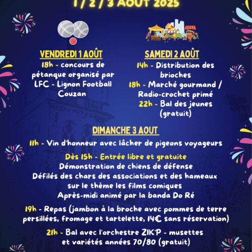 Fête patronale 1/2/3 août 2025