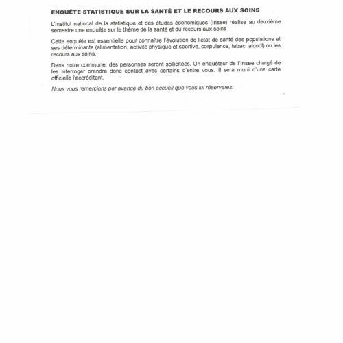 Enquête INSEE 2ème semestre 2025