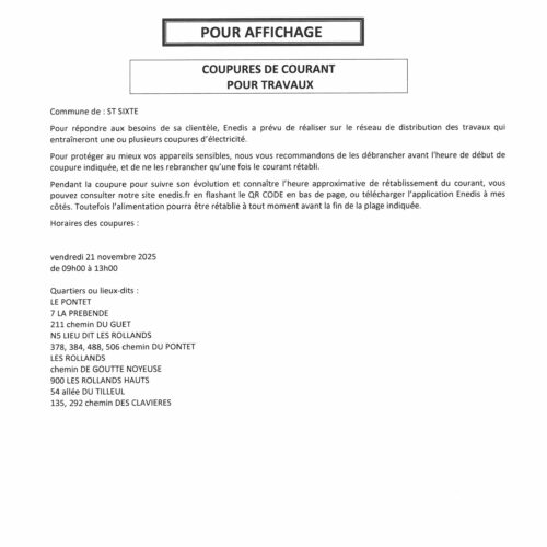 Coupure Courant 16-12-2025