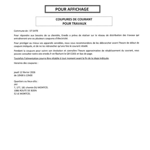 Coupures courant 12-02-2026