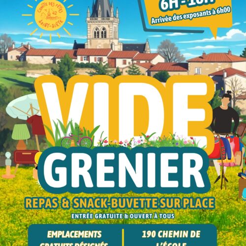 Vide Grenier – 07 JUIN 2026 organisé par le Comité des Fêtes